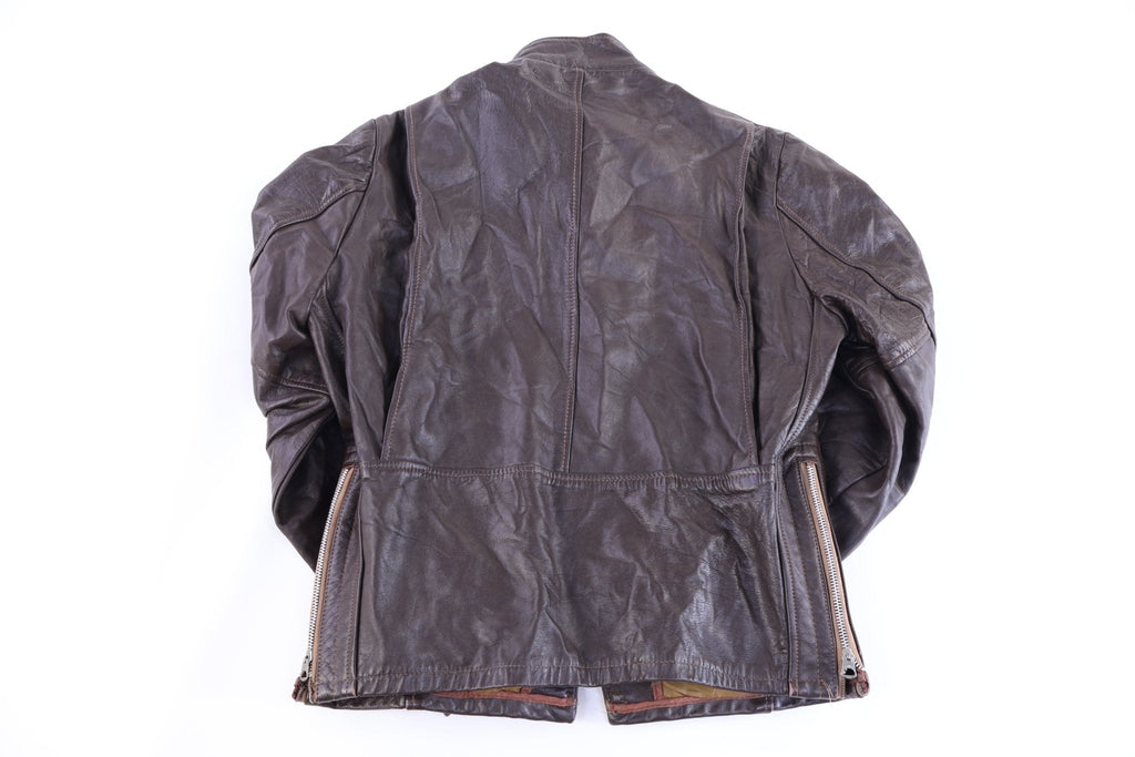 50's Shorman Brown Full Zip Leather Jacket product image 2