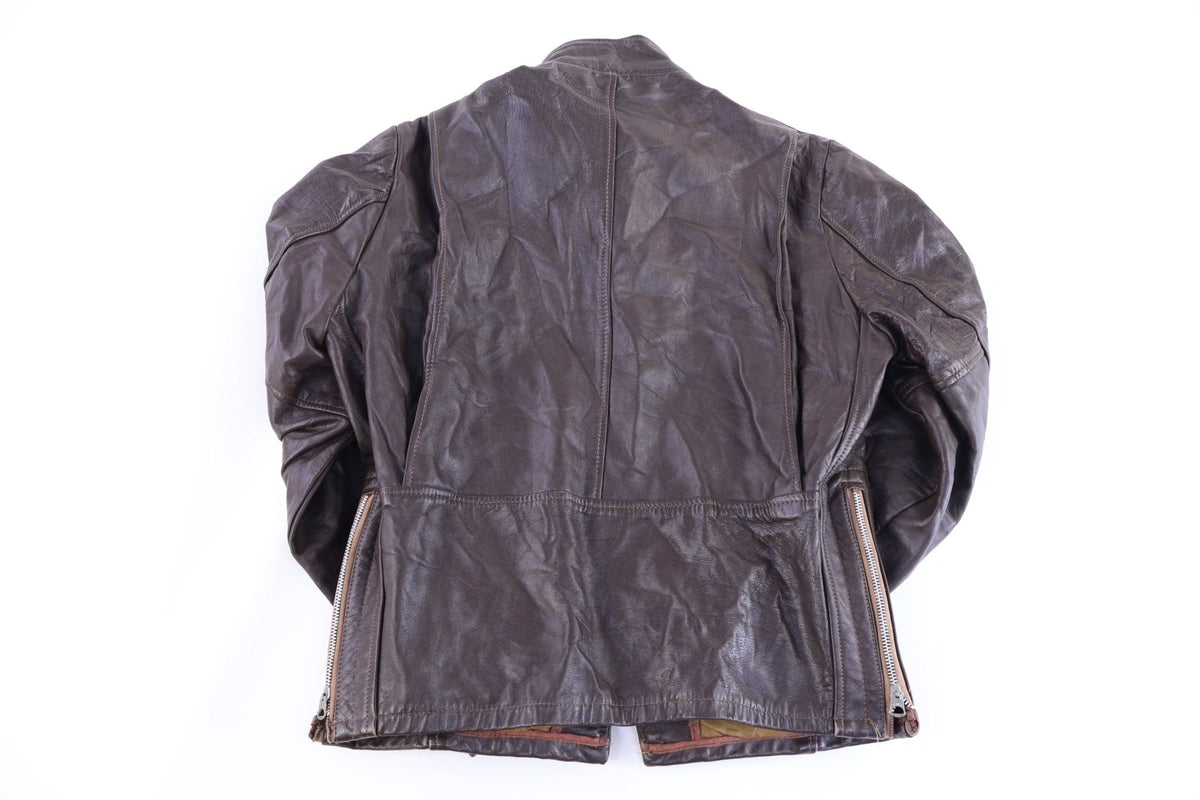 50's Shorman Brown Full Zip Leather Jacket product image 2