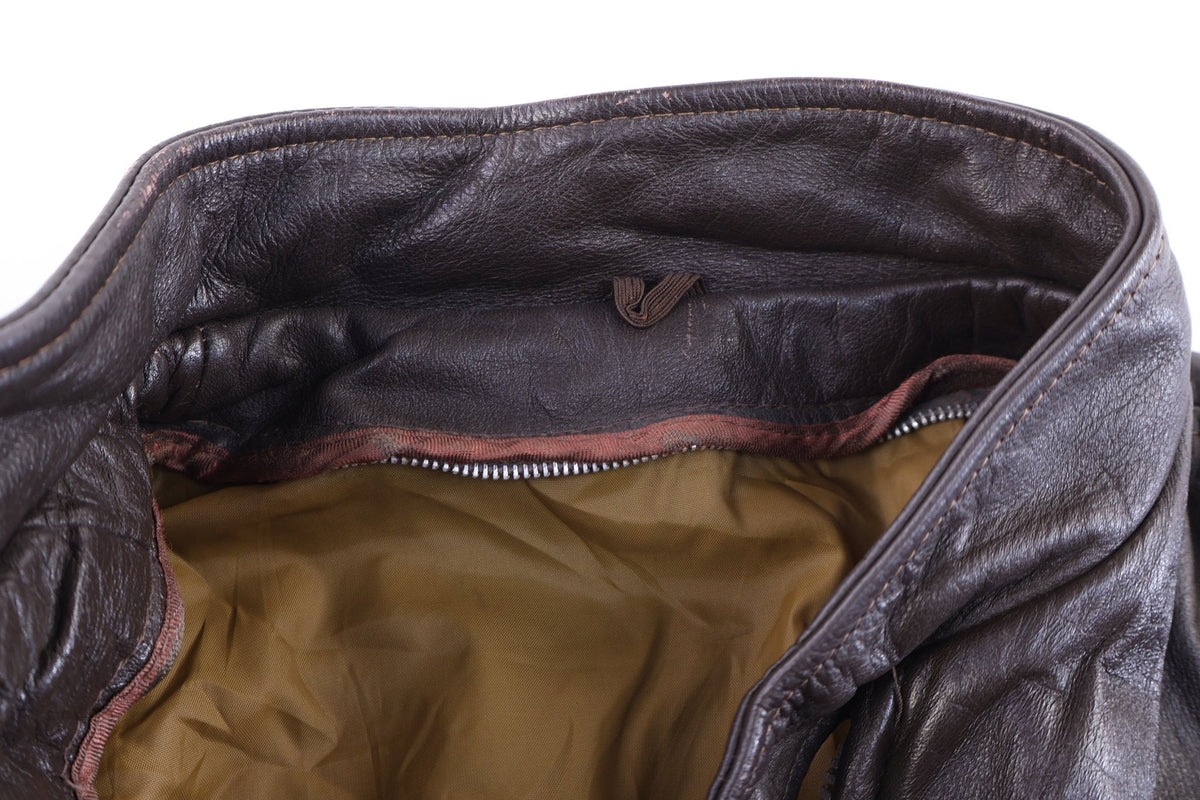 50's Shorman Brown Full Zip Leather Jacket product image 3
