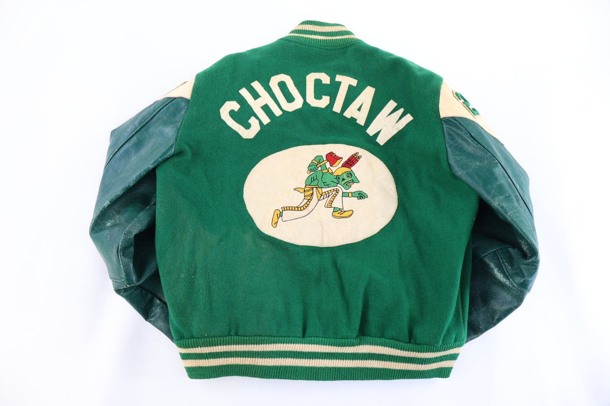 60’s Choctaw Green & Cream Varsity Jacket product image 2