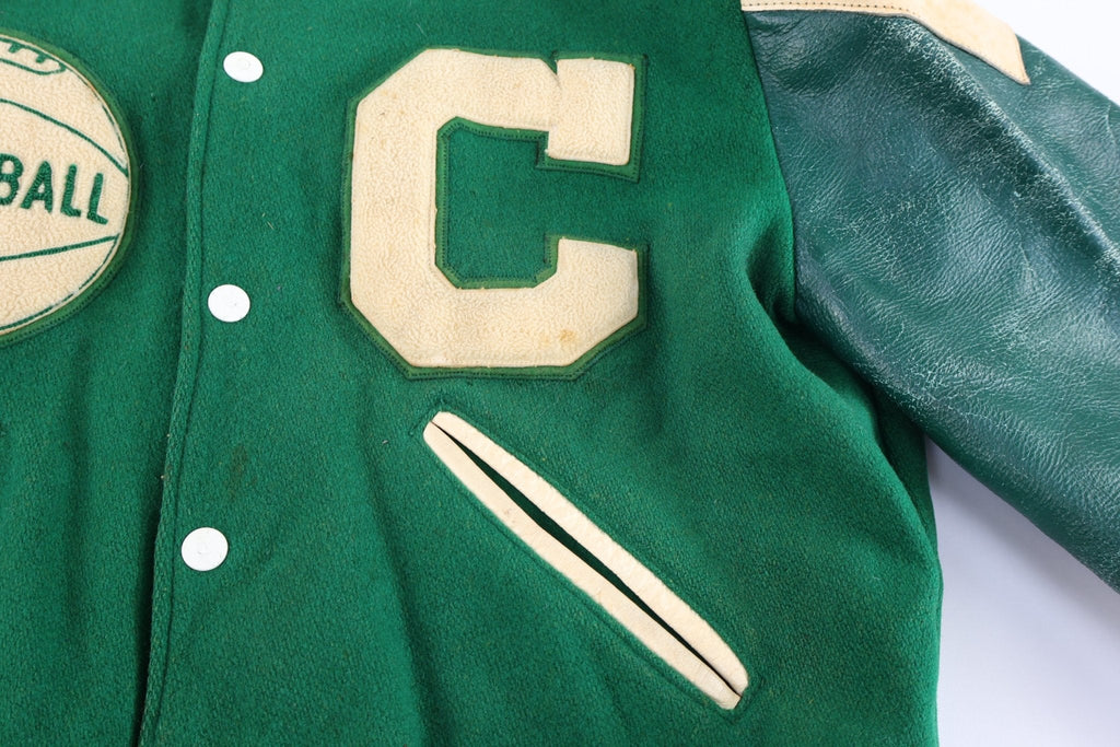 60’s Choctaw Green & Cream Varsity Jacket product image 3