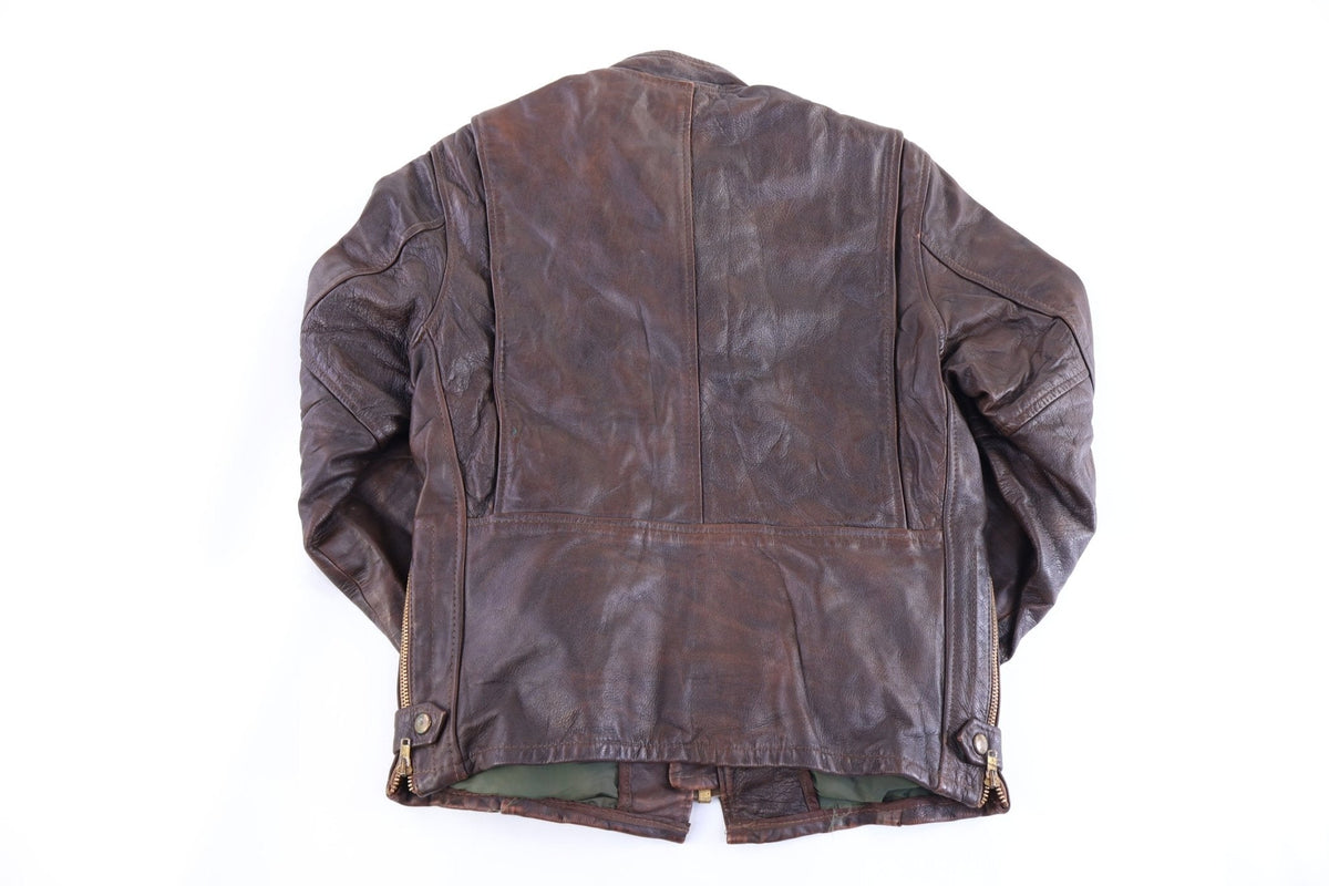 70's Dark Brown Full Zip Leather Jacket product image 2