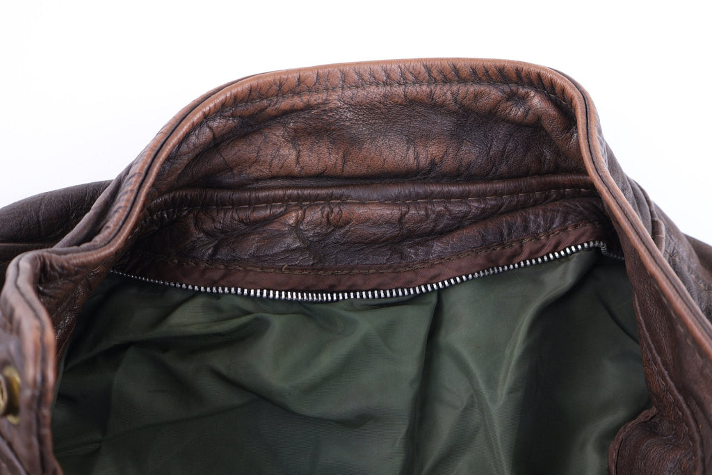70's Dark Brown Full Zip Leather Jacket product image 3