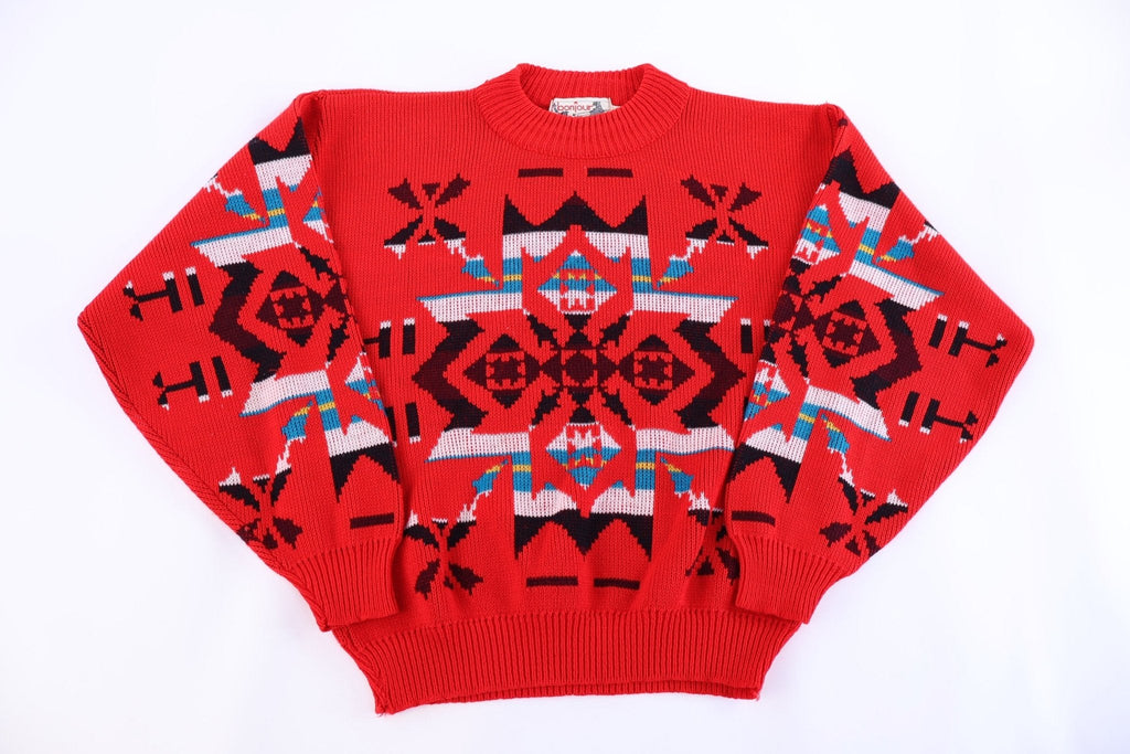 80's Bonjour Multipattern Knit Sweater