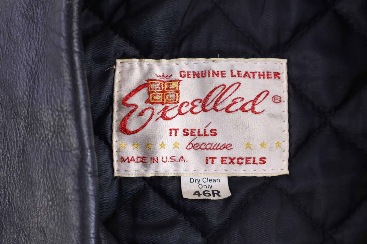 80's Excelled Black Leather Full Zip Jacket product image 3