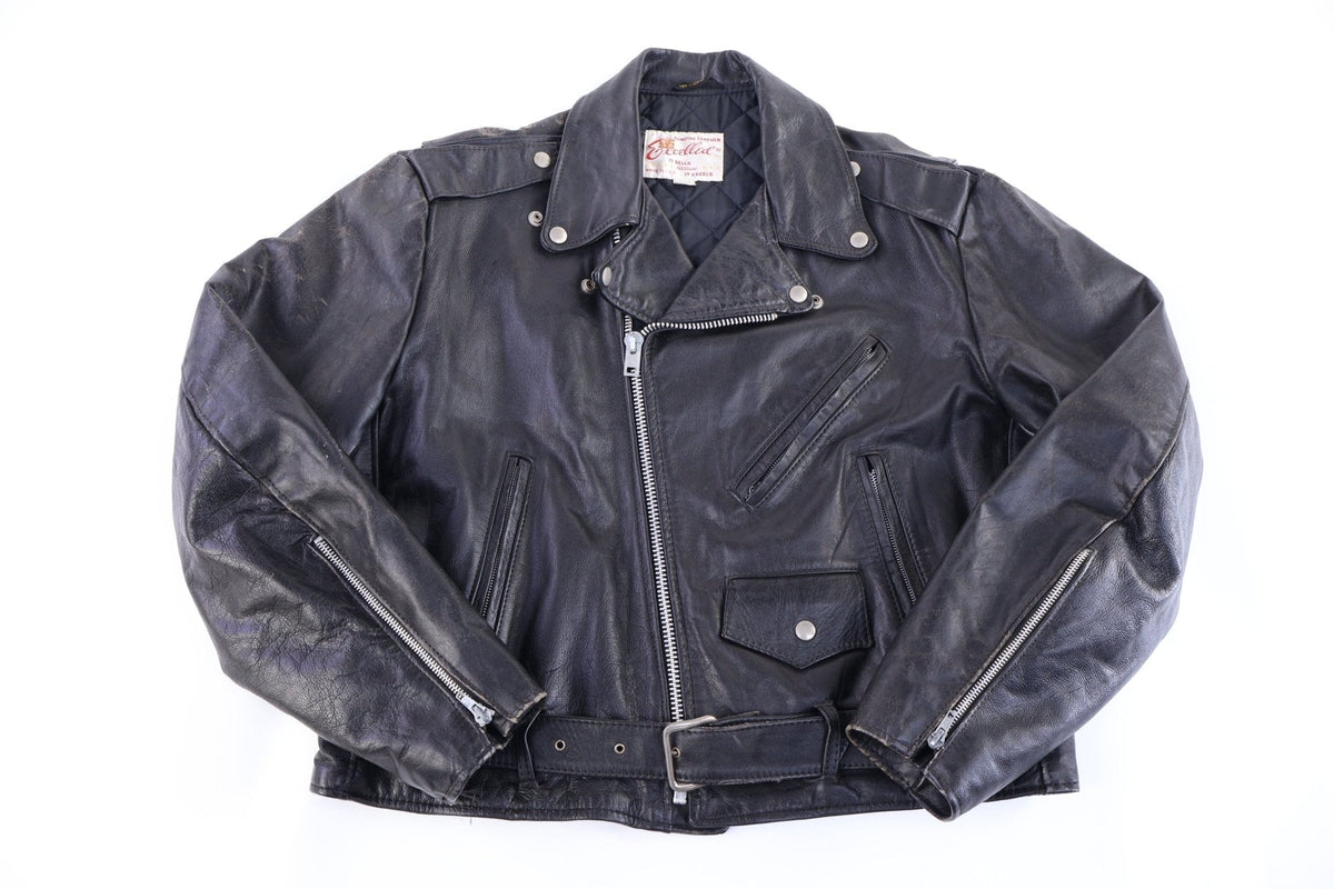 80's Excelled Black Leather Full Zip Jacket product image 1