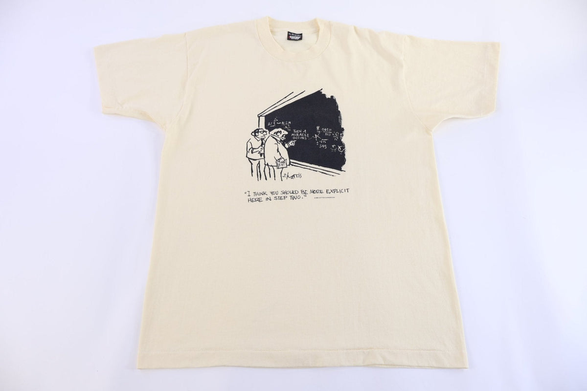 80's Sidney Harris Then A Miracle Occurs T-shirt product image 1