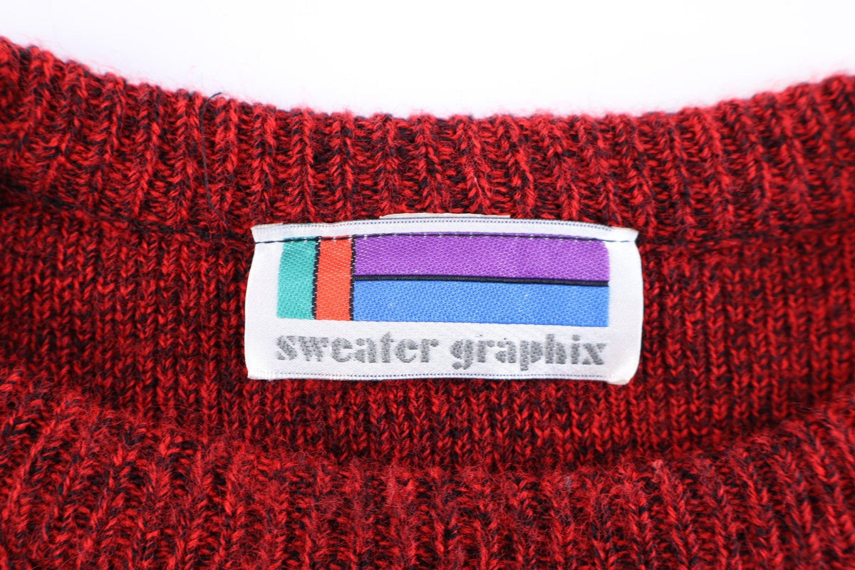 80's Sweater Graphic Multicolor Knit Sweater