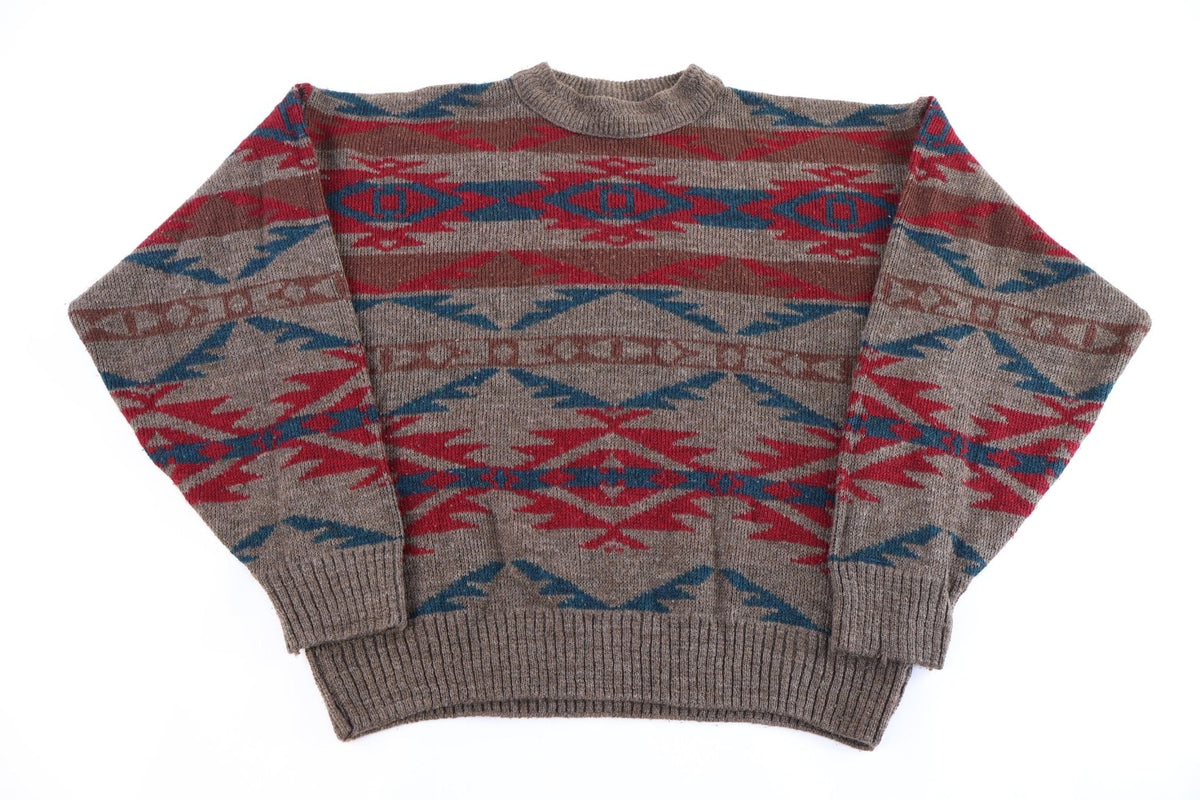 90's Knights Bridge Aztec Pattern Knit Sweater
