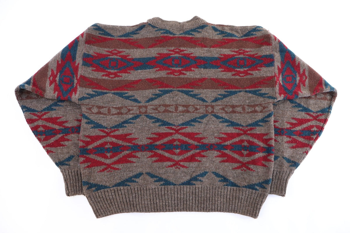90's Knights Bridge Aztec Pattern Knit Sweater