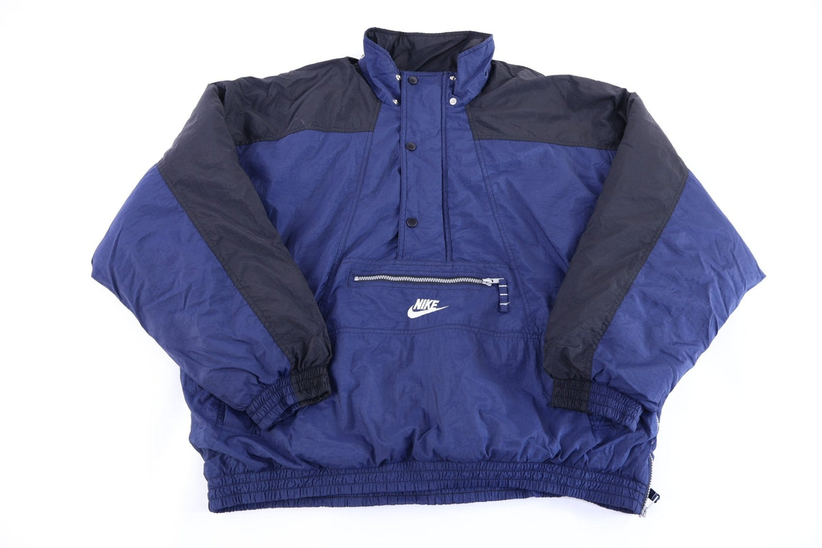 90's Nike Embroidered Logo Blue & Black Half Zip Jacket product image 1