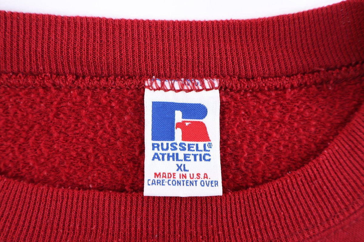 90's Russell Athletic Red Blank Sweatshirt product image 3