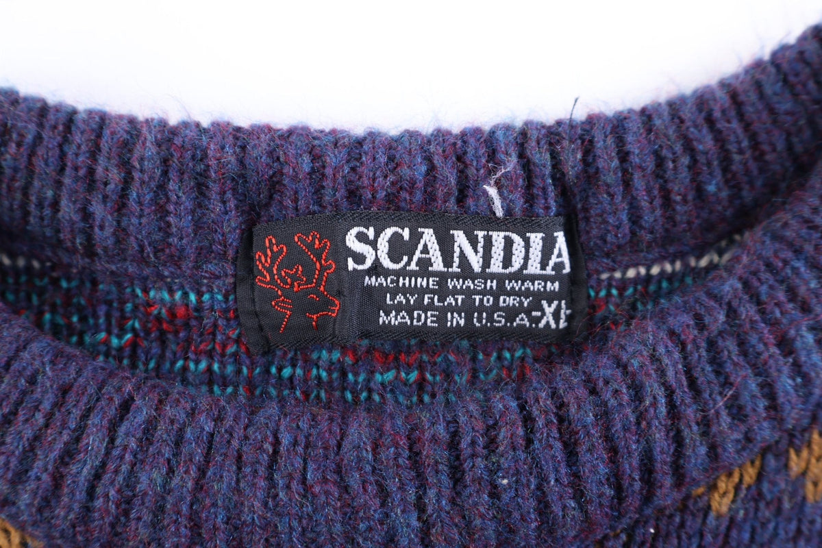 90's Scandia Multipattern Knit Sweater