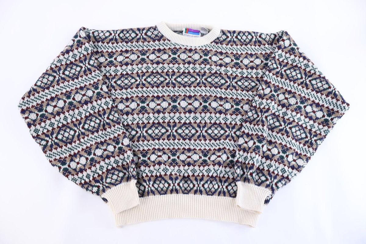 90's Sweater Graphix Multipattern Knit Sweater