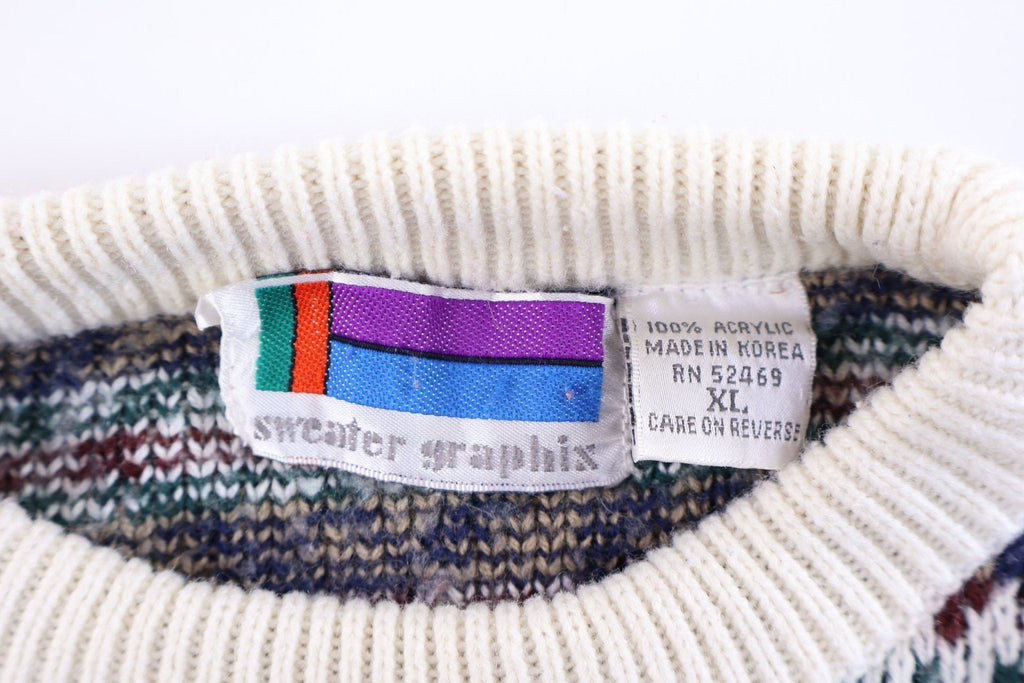 90's Sweater Graphix Multipattern Knit Sweater