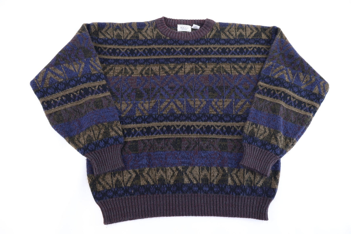 90's The Men's Store Multipattern Knit Sweater