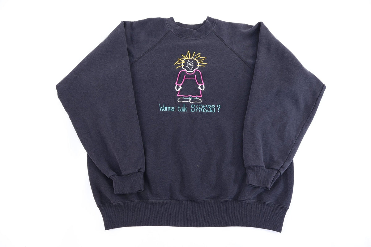 90's Wanna Talk Stress? Humor Sweatshirt product image 1