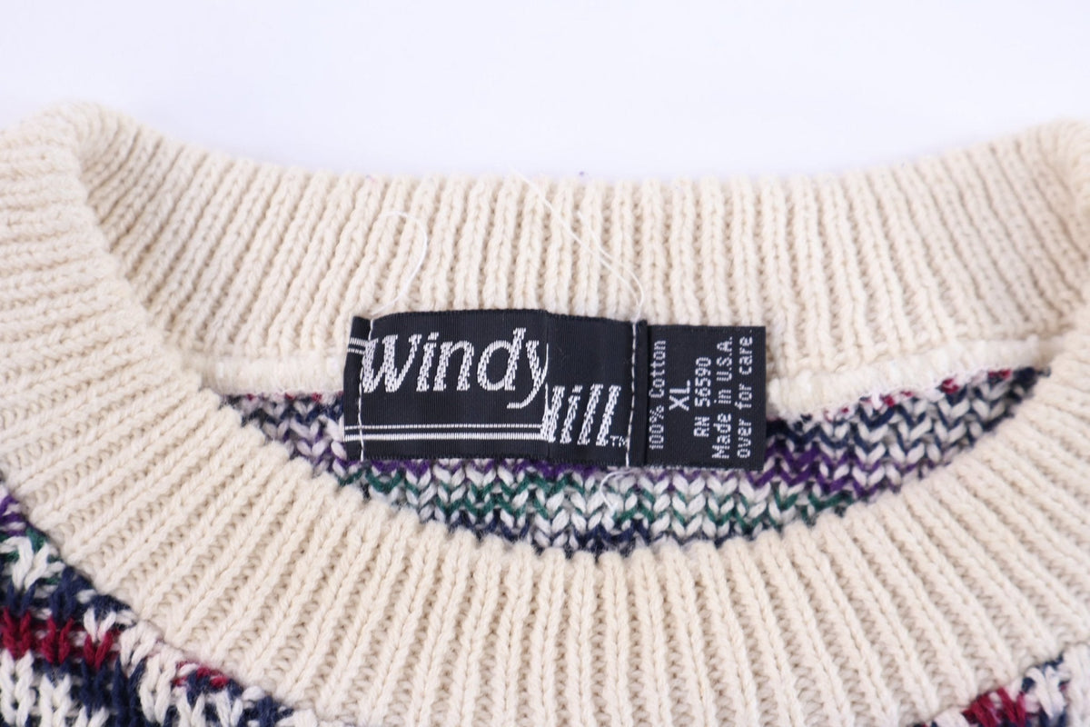 90's Windy Hill Multipattern Knit Sweater
