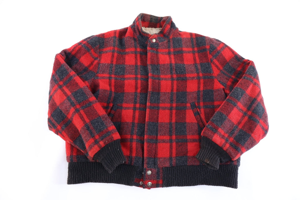 90's Woolrich Red & Black Plaid Full Zip Jacket product image 1