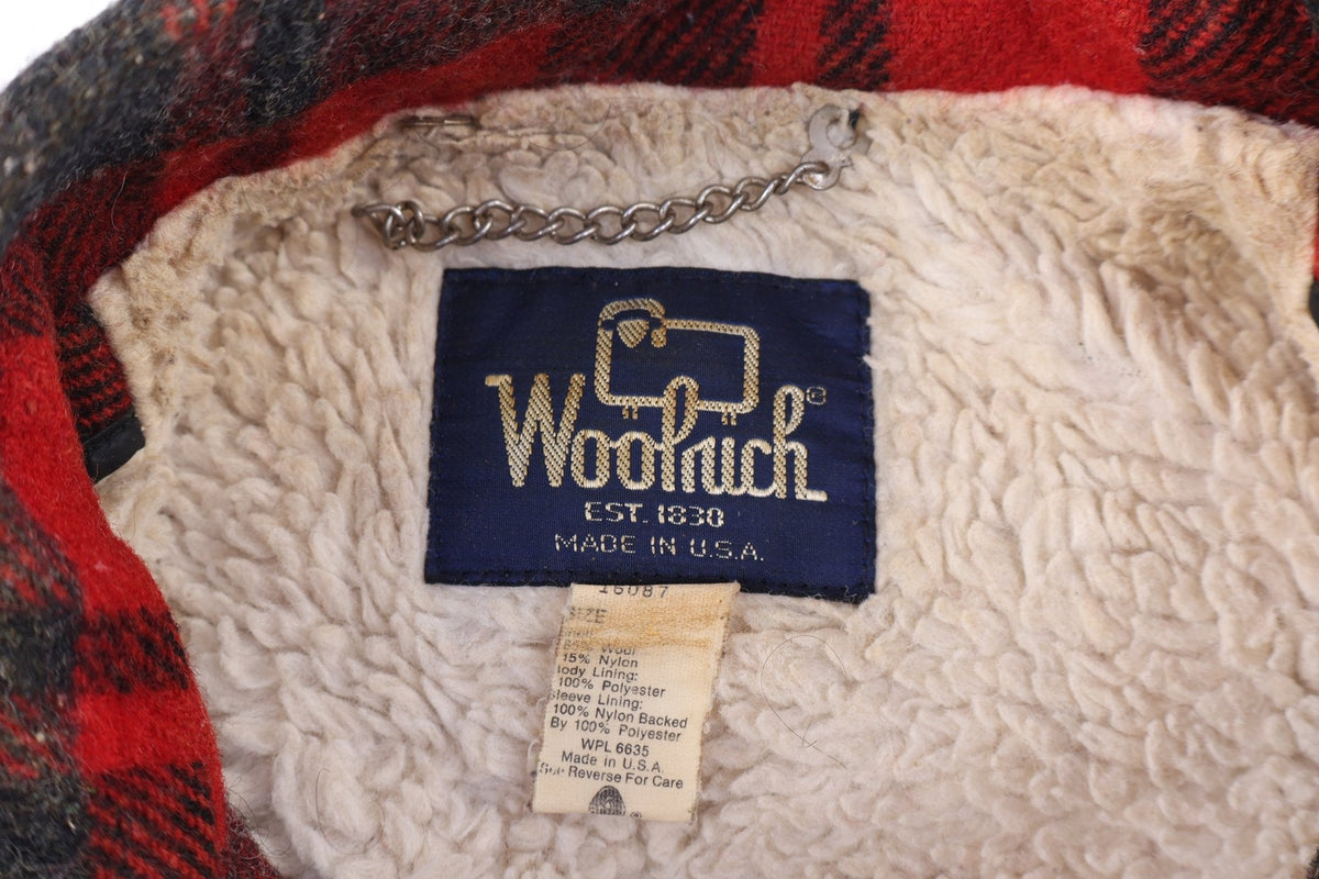 90's Woolrich Red & Black Plaid Full Zip Jacket product image 3