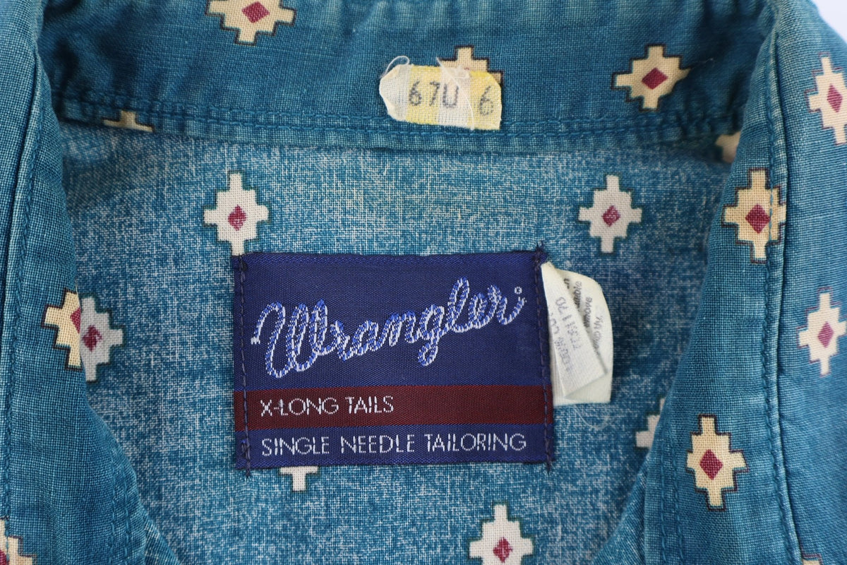 90's Wrangler Western Pattern LS Button Down