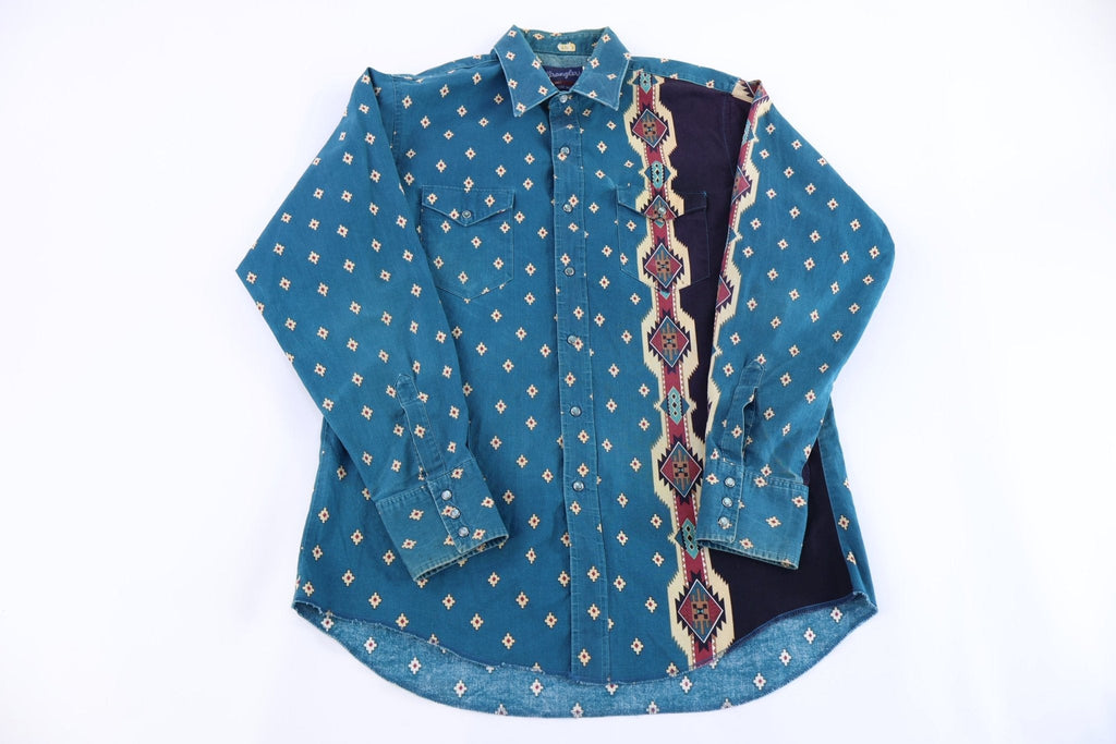 90's Wrangler Western Pattern LS Button Down