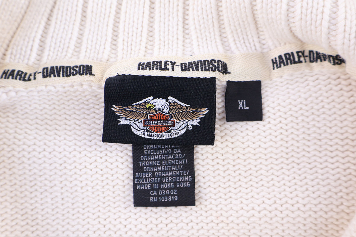 Women's Harley Davidson Motorcycles Full Zip Knit Sweater