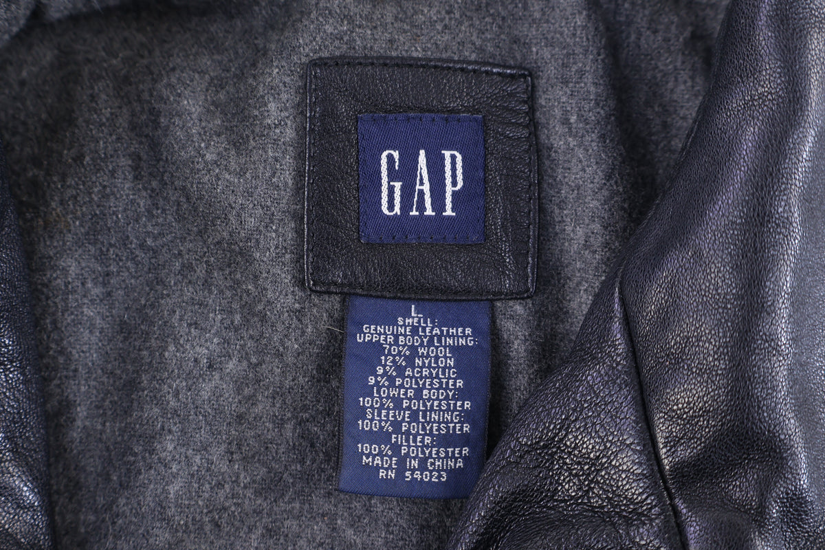 Women's GAP Full Zip Black Leather Jacket product image 3