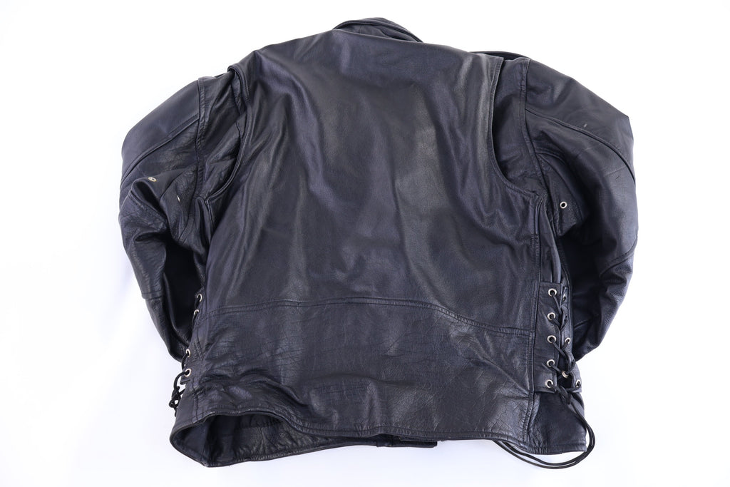 Vintage JR Genuine Leather Black Full Zip Jacket product image 2