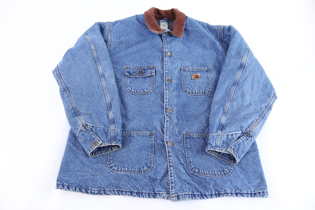 Carhartt Logo Patch Blanket Lined Denim Chore Jacket