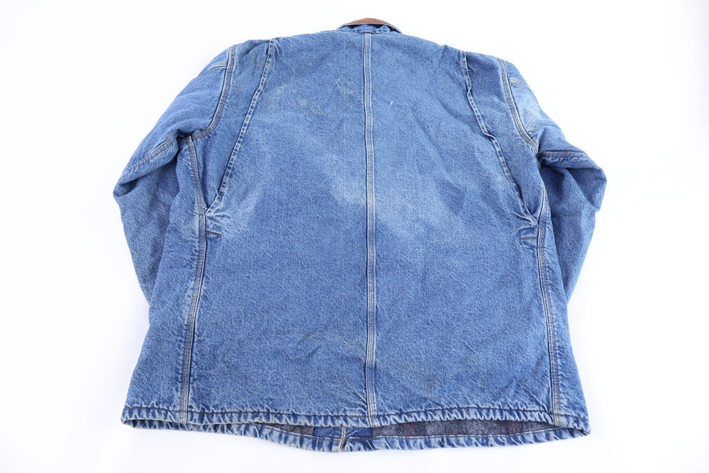 Carhartt Logo Patch Blanket Lined Denim Chore Jacket