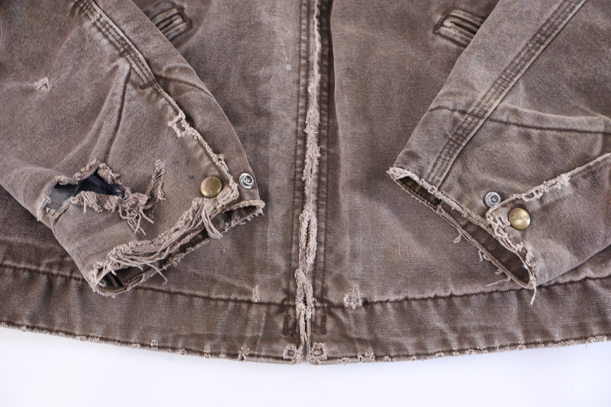Carhartt Logo Patch Brown Blanket Lined Detroit Jacket