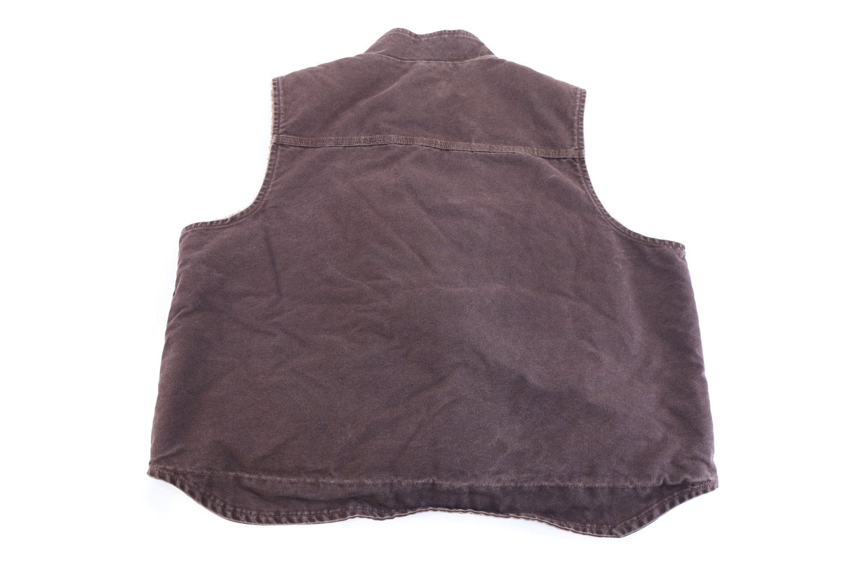 Carhartt Logo Patch Brown Sherpa Lined Vest