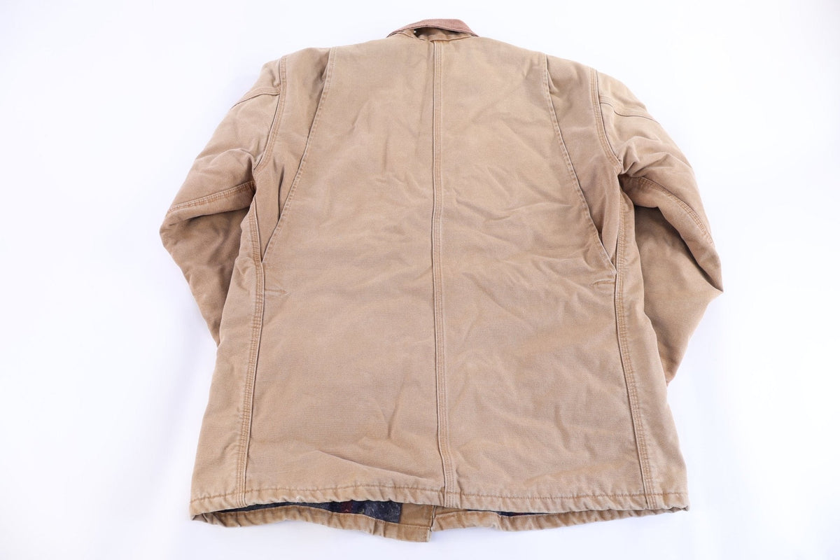 Carhartt Logo Patch Tan Blanket Lined Chore Jacket