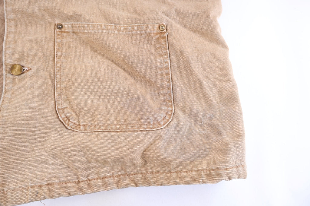 Carhartt Logo Patch Tan Blanket Lined Chore Jacket