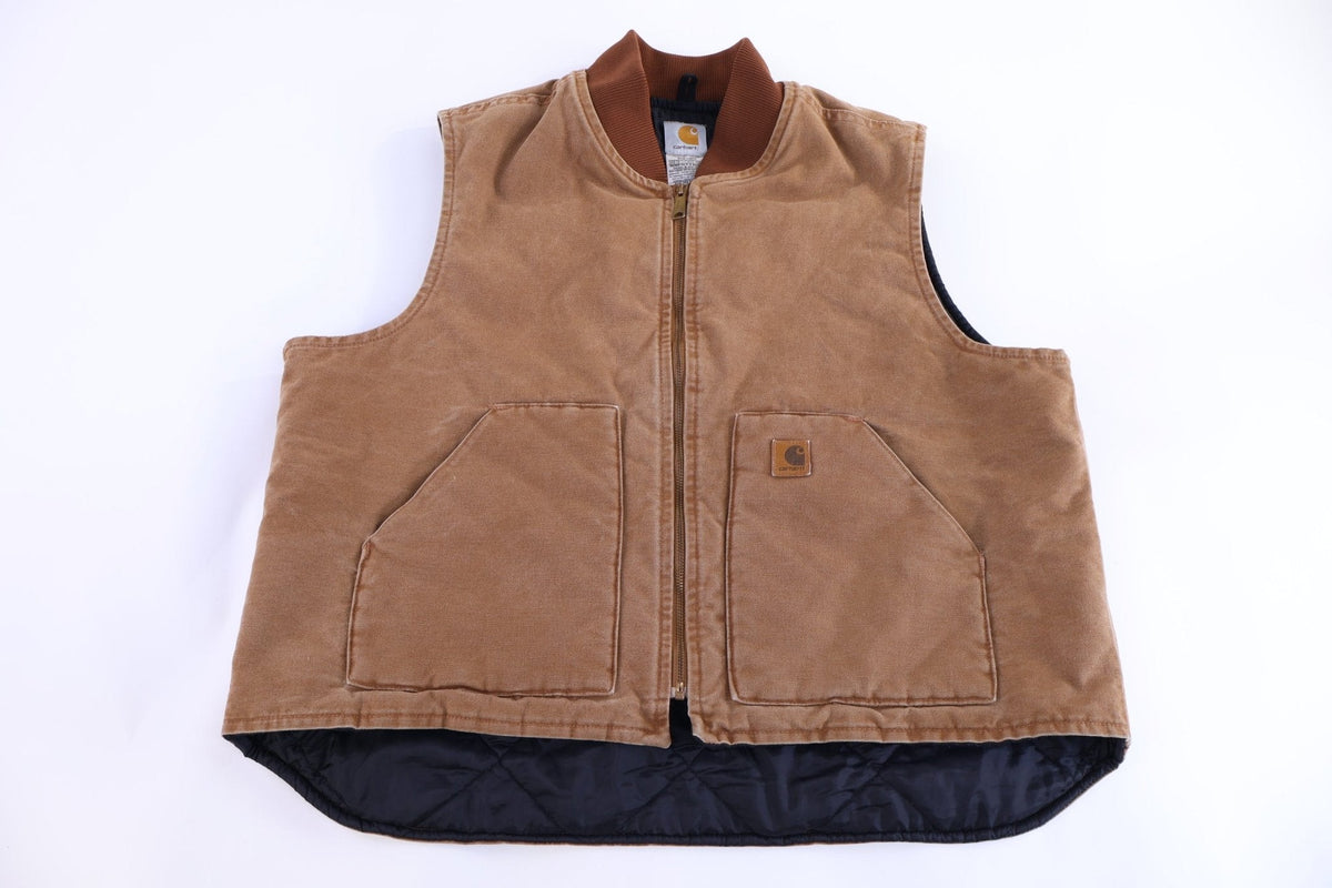Carhartt Logo Patch Tan Full Zip Vest