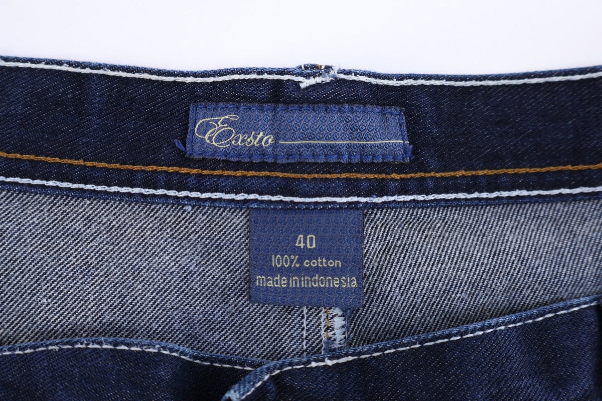Exstos Embroidered Dark Wash Denim Jeans product image 4