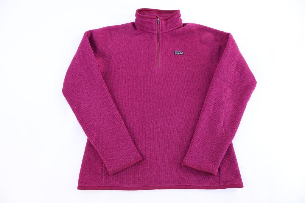 Patagonia Logo Patch Pink Quarter Zip Fleece Pullover
