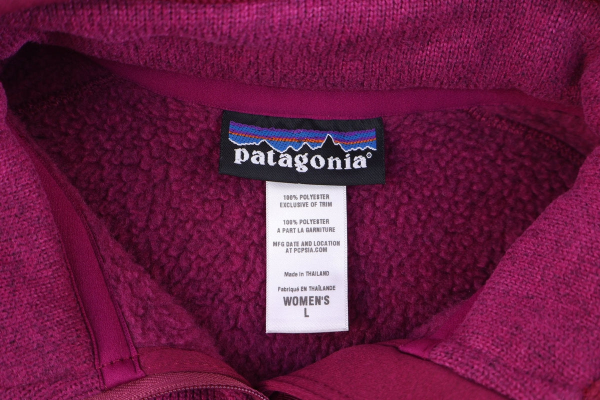 Patagonia Logo Patch Pink Quarter Zip Fleece Pullover