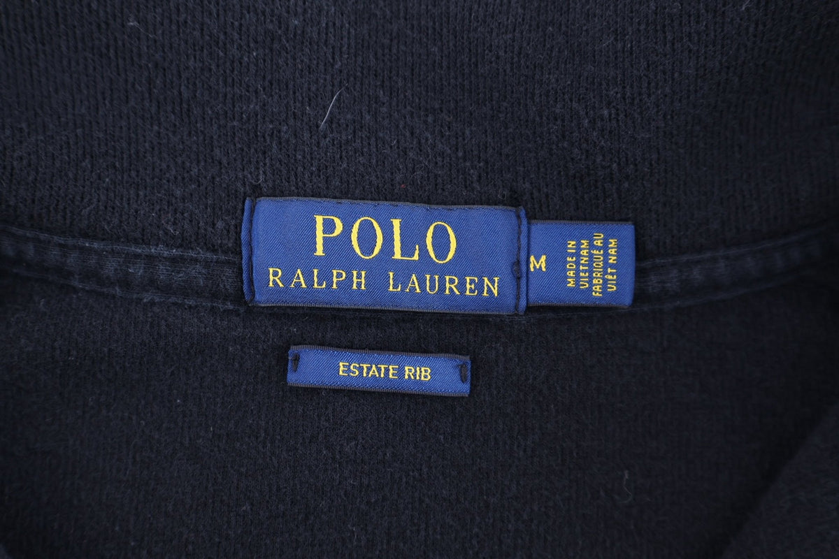 Polo by Ralph Lauren Embroidered Logo Black Quarter Zip Pullover