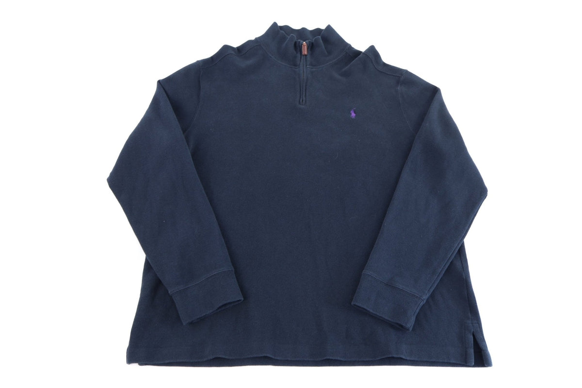 Polo by Ralph Lauren Embroidered Logo Black Quarter Zip Pullover