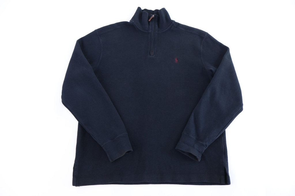 Polo by Ralph Lauren Embroidered Logo Black Quarter Zip Pullover