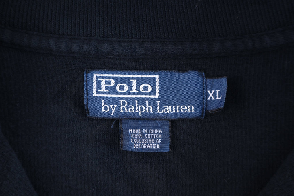 Polo by Ralph Lauren Embroidered Logo Black Quarter Zip Pullover
