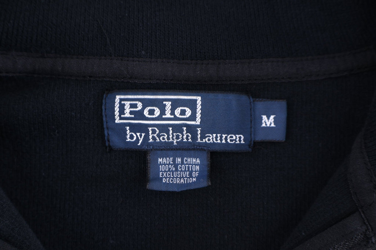Polo by Ralph Lauren Embroidered Logo Black Quarter Zip Pullover