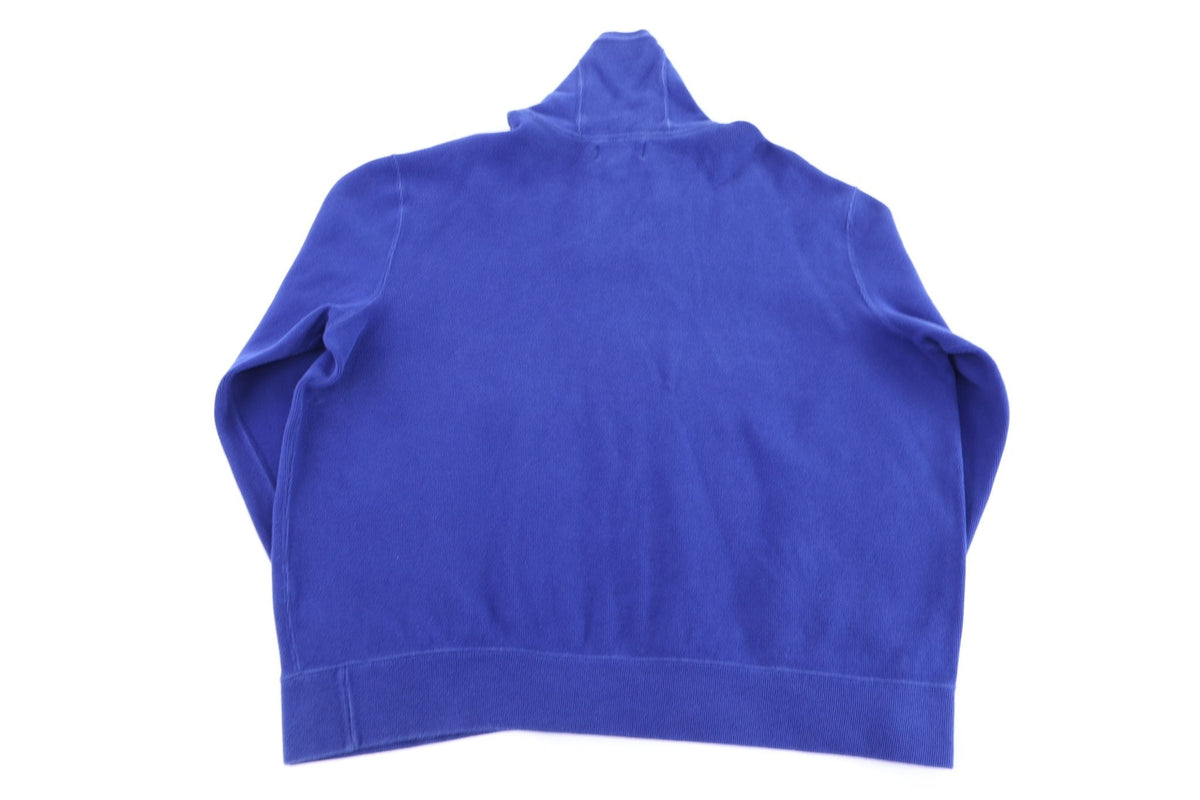Polo by Ralph Lauren Embroidered Logo Blue Shawl Collar Pullover