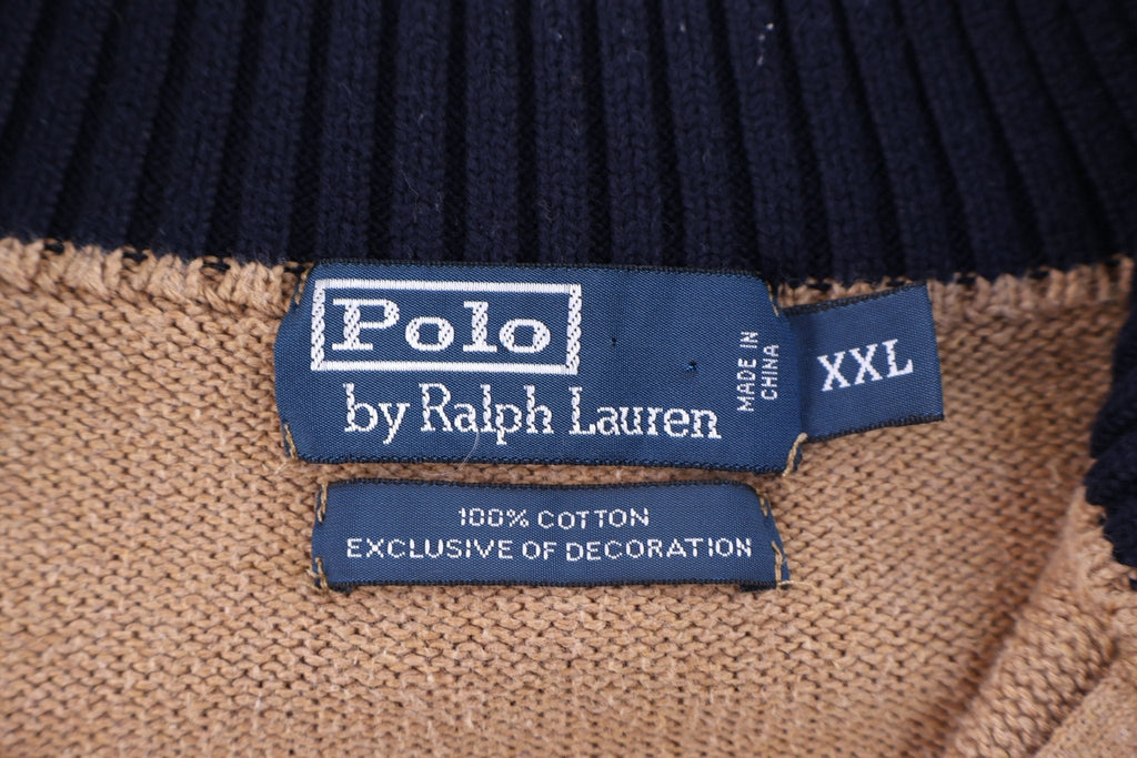 Polo by Ralph Lauren Embroidered Logo Tan Quarter Zip Pullover