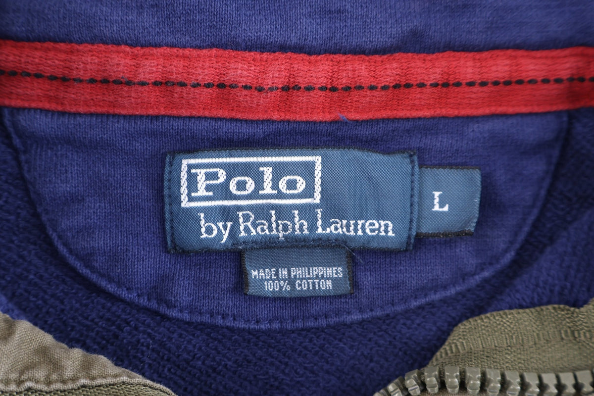 Polo by Ralph Lauren Navy & Green Snap Button Pullover