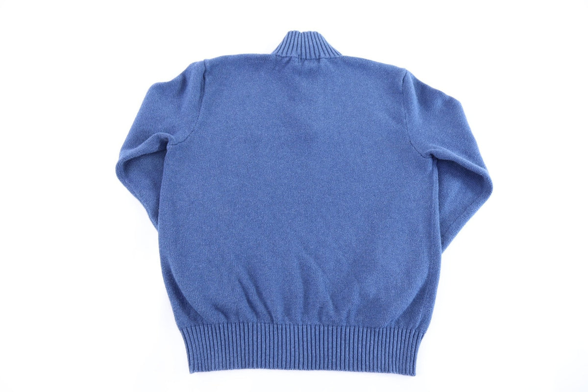 Polo Ralph Lauren Embroidered Logo Blue Henley Pullover
