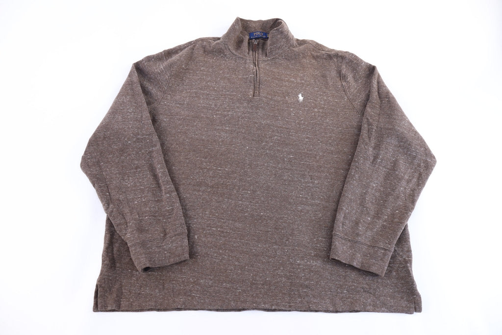 Polo Ralph Lauren Embroidered Logo Brown Quarter Zip Pullover