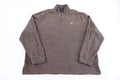 Polo Ralph Lauren Embroidered Logo Brown Quarter Zip Pullover